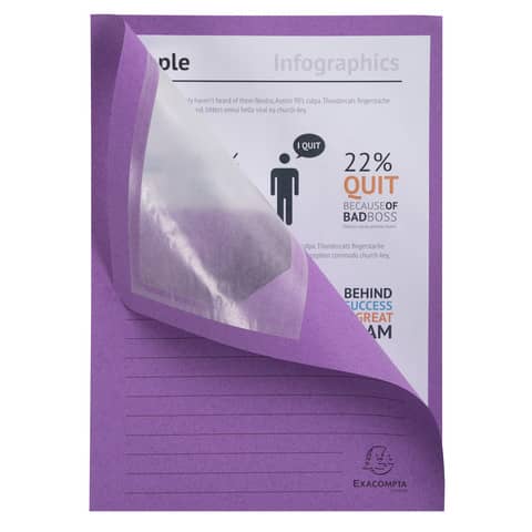 Cartelline con finestra Exacompta Forever® A4 cartoncino 120 g/m² lilla conf. 100 pezzi - 50101E
